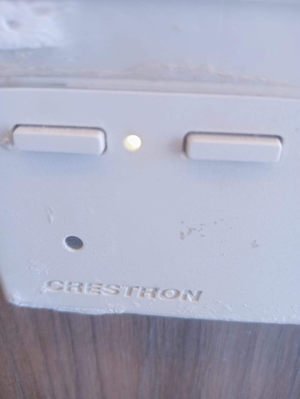 Close view of ageing Crestron control hardware at The Pearls of Umhlanga