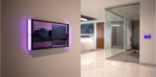 Crestron touch screen configured by DG Technologies for home automation