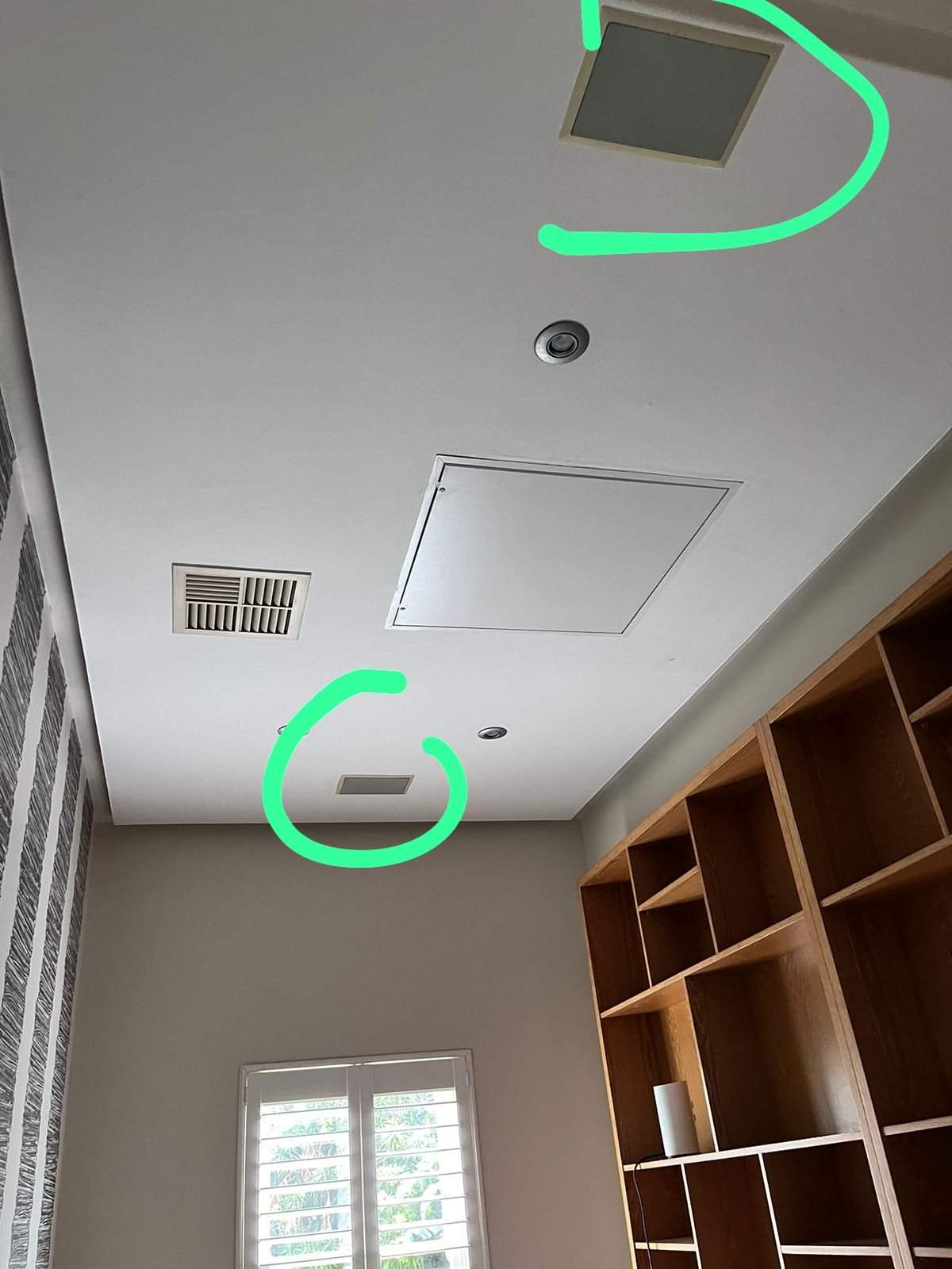 Entertainment room where furniture position affects AV, audio and control performance