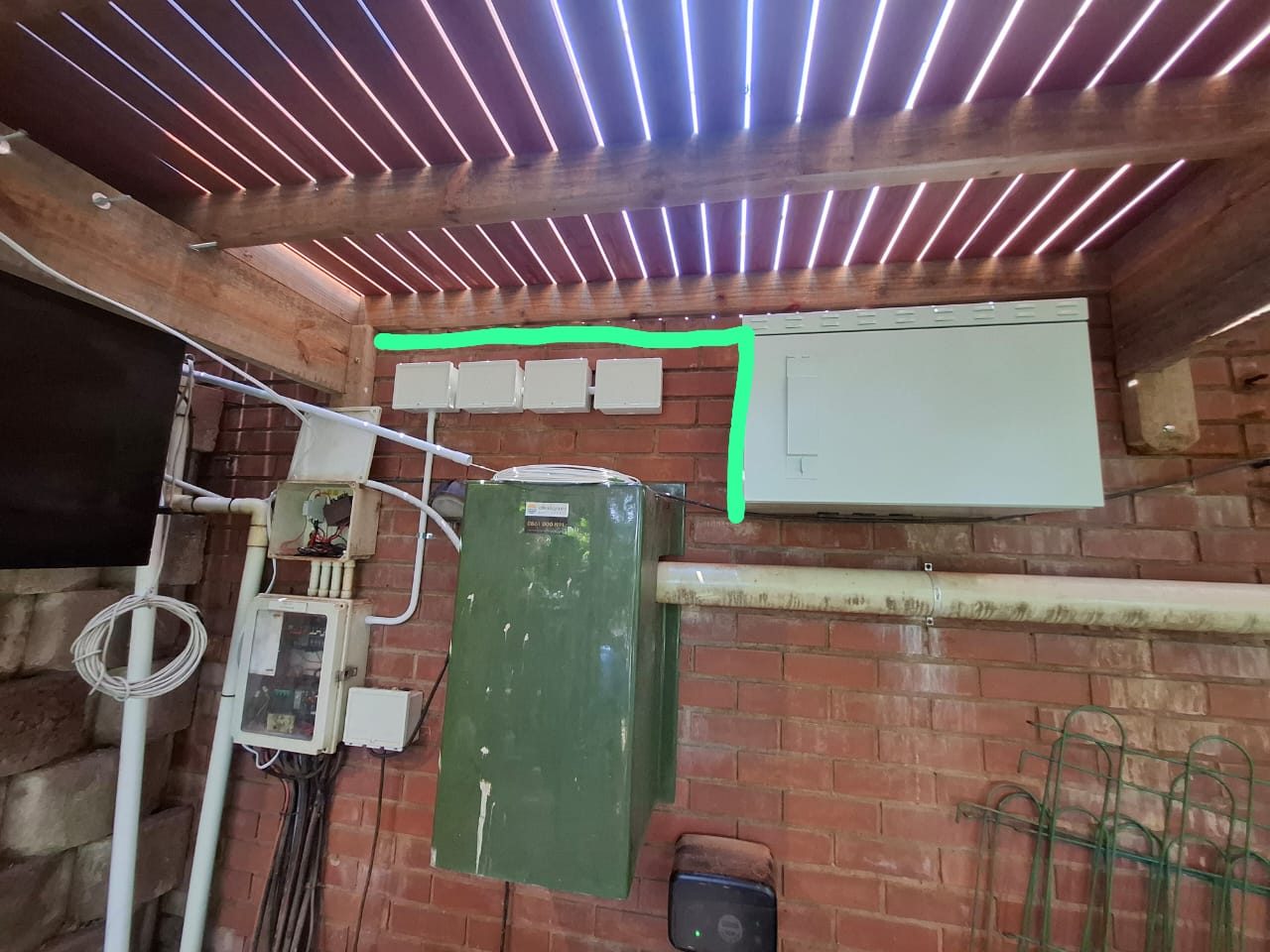 Outdoor network cabinet and cable route supporting gatehouse camera, power and network planning