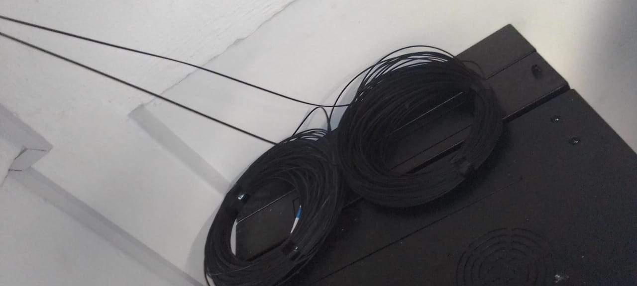 A fibre link run between CCTV cabinets so one NVR can cover multiple commercial areas