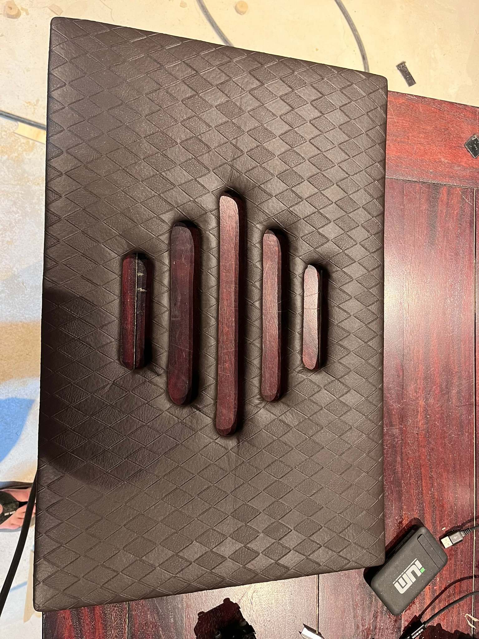 DG Technologies heritage entertainment room build detail: Subwoofer Grille Construction in Progress