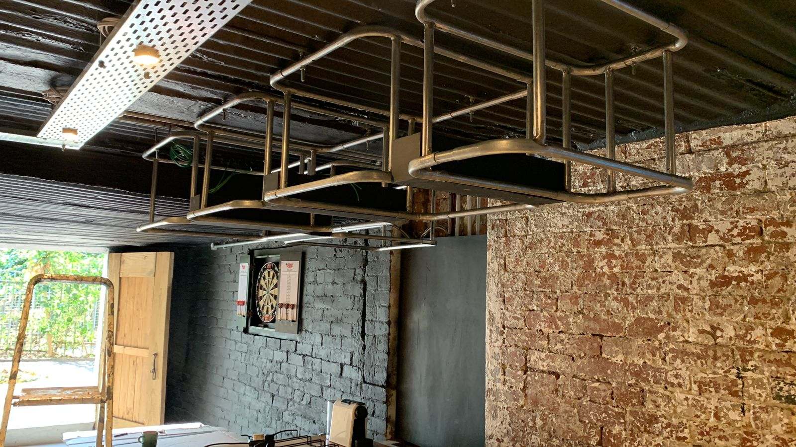 DG Technologies heritage entertainment room build detail: Glass Rack Fabrication in Progress