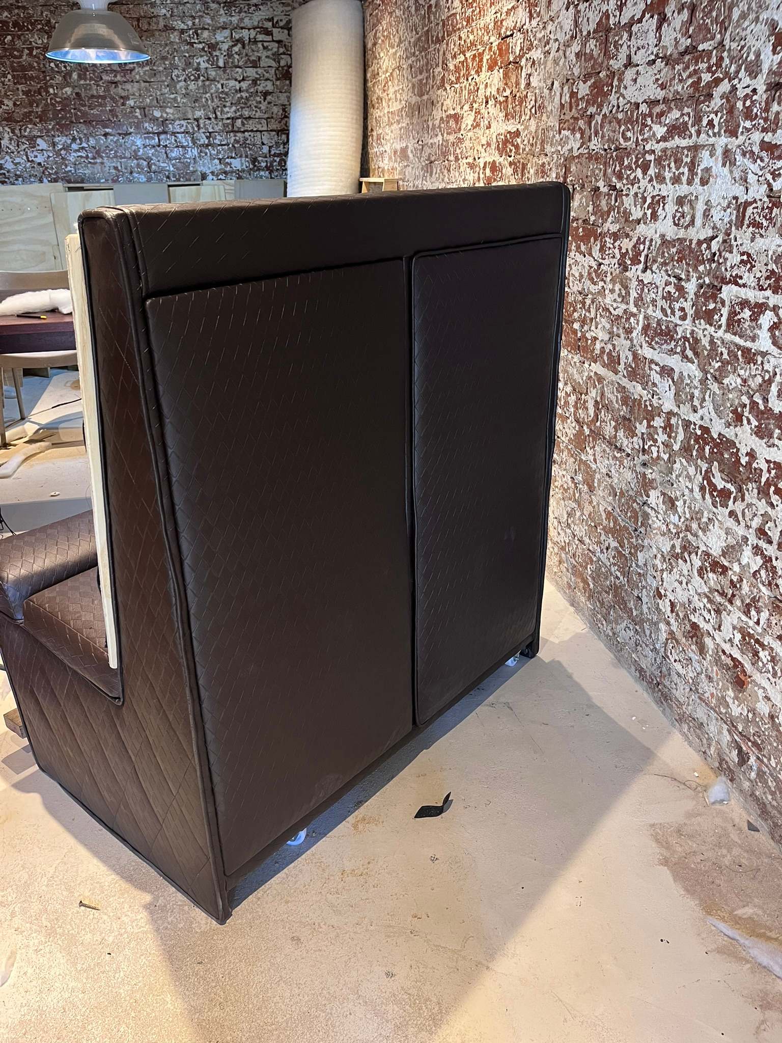 DG Technologies heritage entertainment room build detail: Motorised Couch Back in Progress