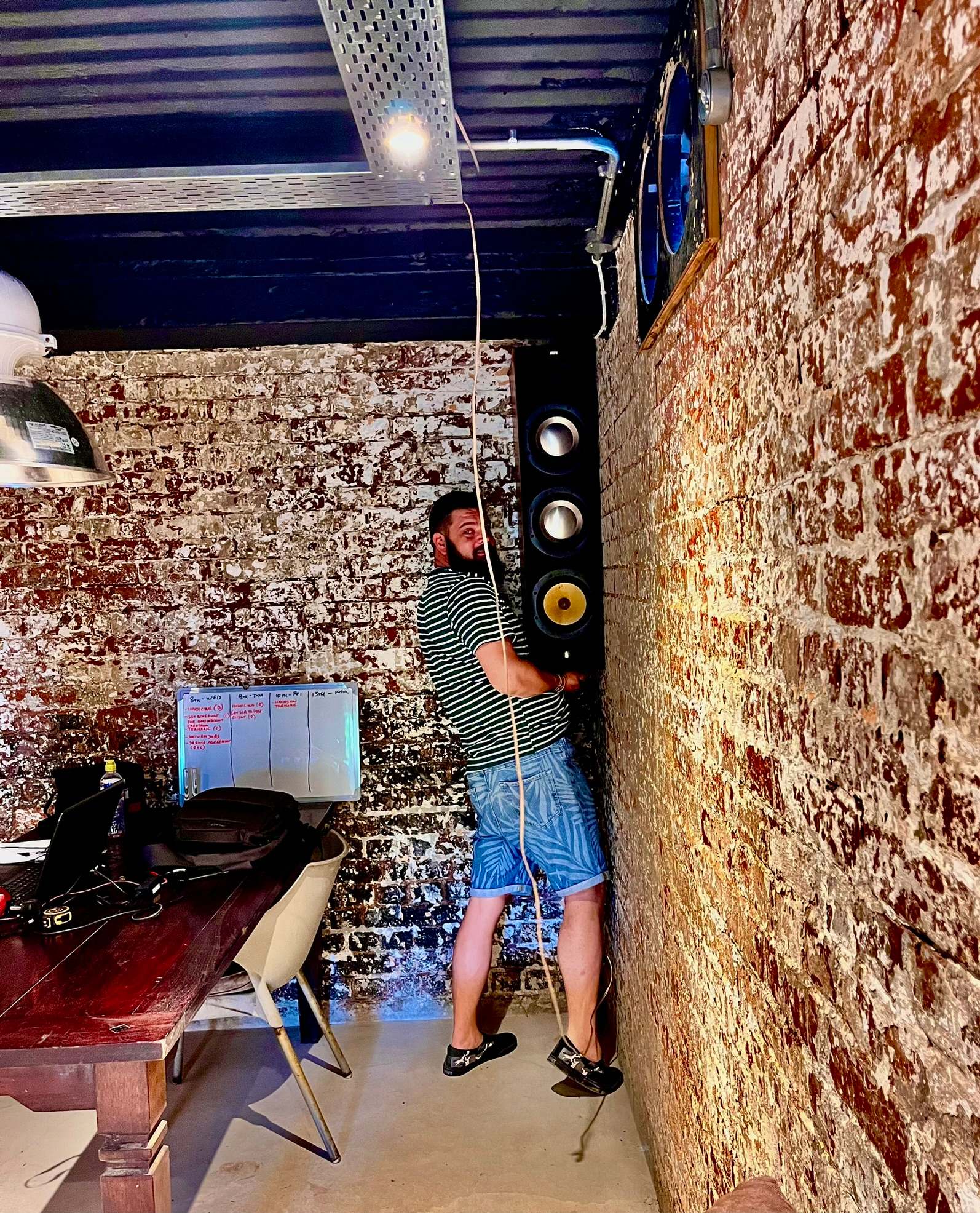 DG Technologies heritage entertainment room build detail: Real Men Position Speakers First