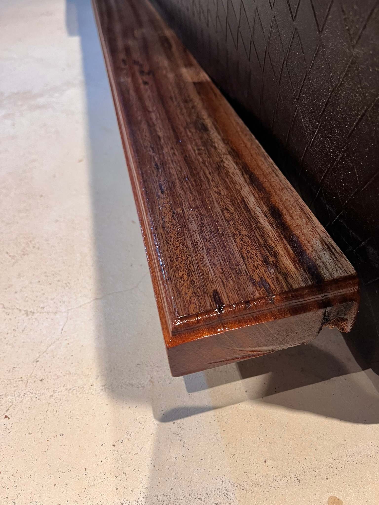 DG Technologies heritage entertainment room build detail: Footrest Detail Work