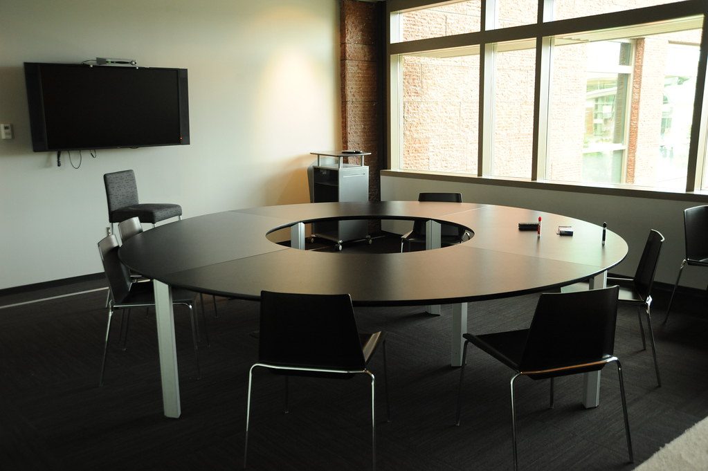 Conference room with wall display for professional boardroom AV planning