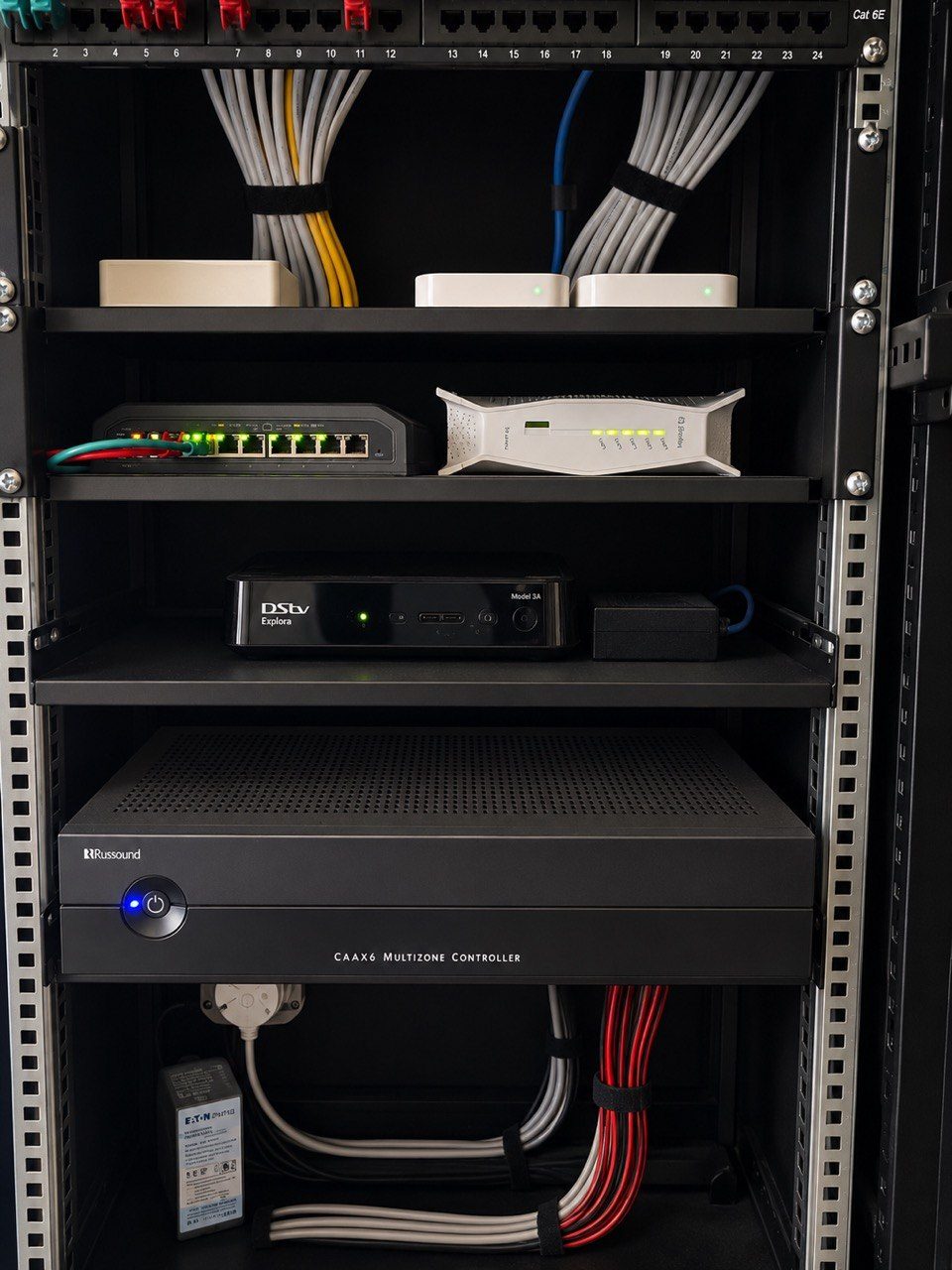 Structured network equipment and Wi-Fi infrastructure for a large home