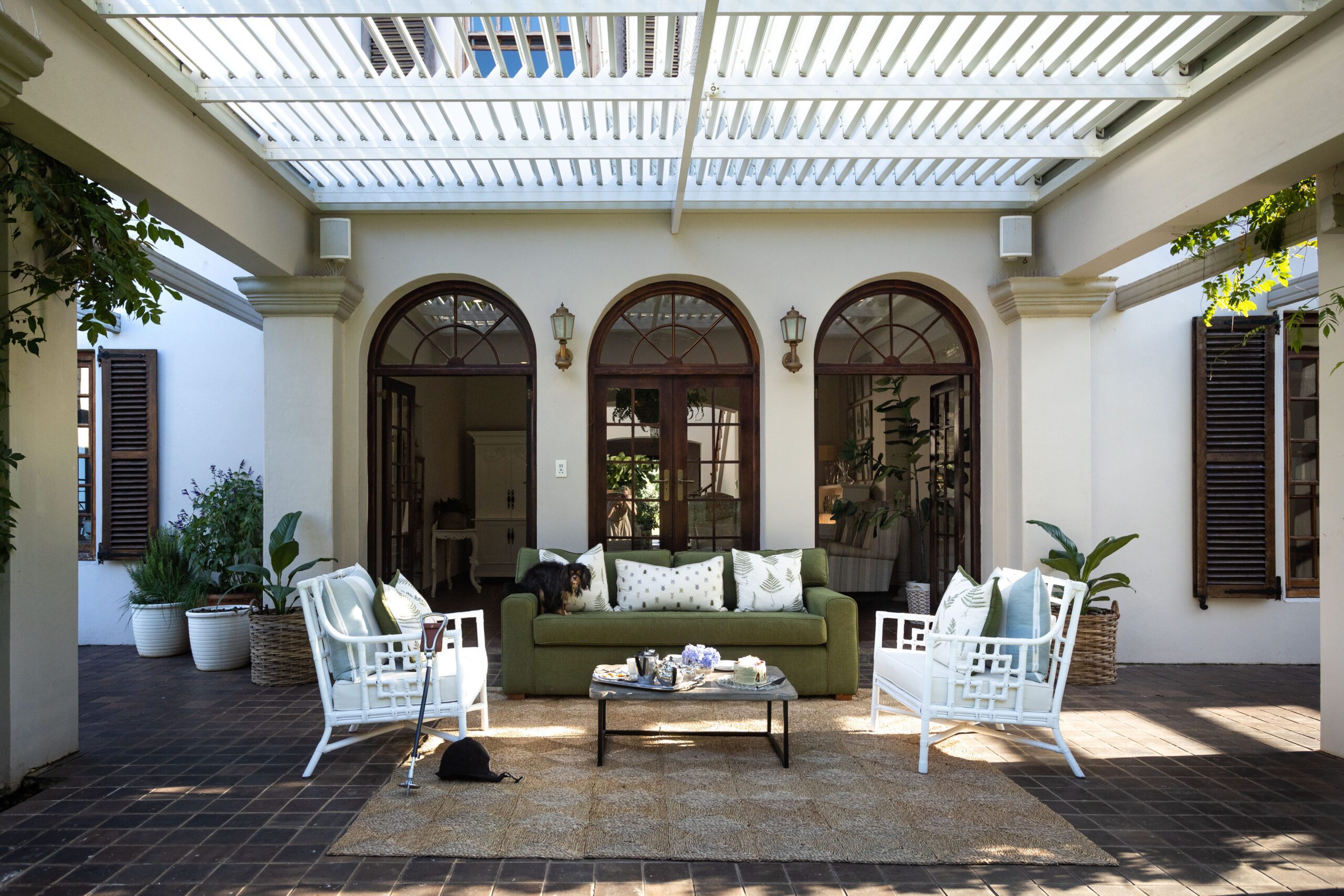 Outdoor veranda speakers installed for a premium home audio zone