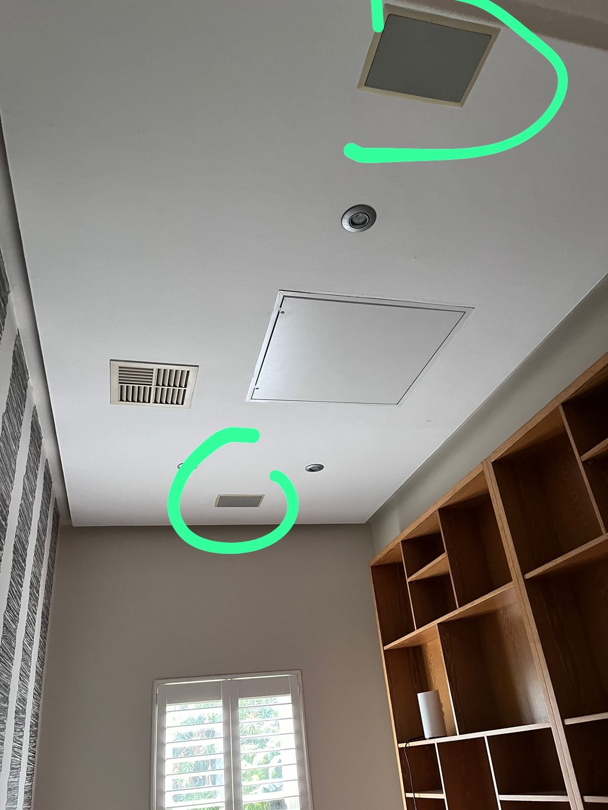 Old speakers and cabling being removed during a Mount Edgecombe renovation