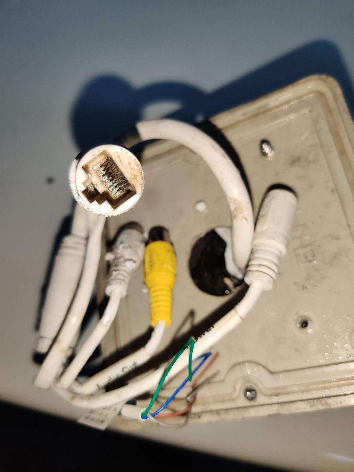 old corroded cctv rj45
