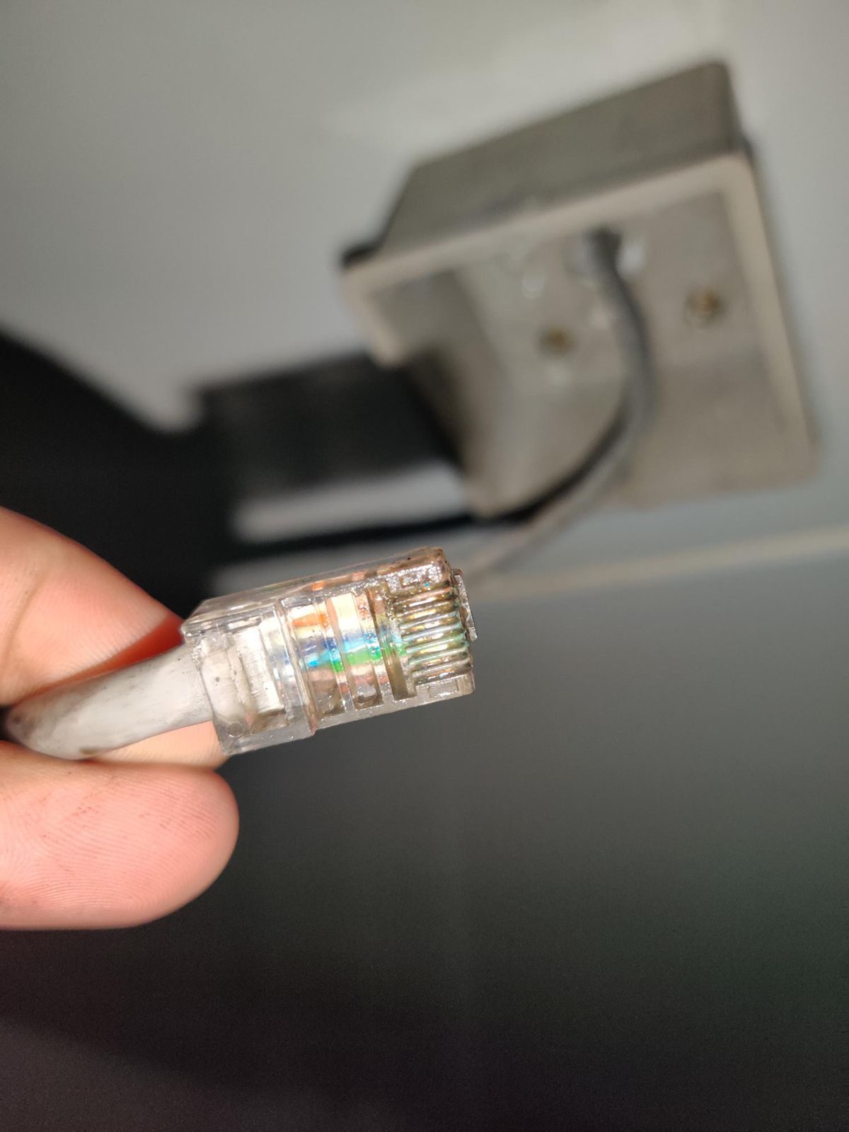 old corroded cctv rj45 2