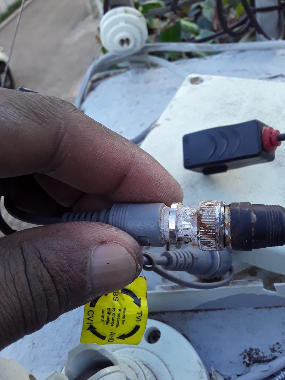 problems with analog old cameras, you never know if the picture you get will last residential job morningside - finding corrosion in outdoor plugs of another installers work, not sealin up properly durban environment