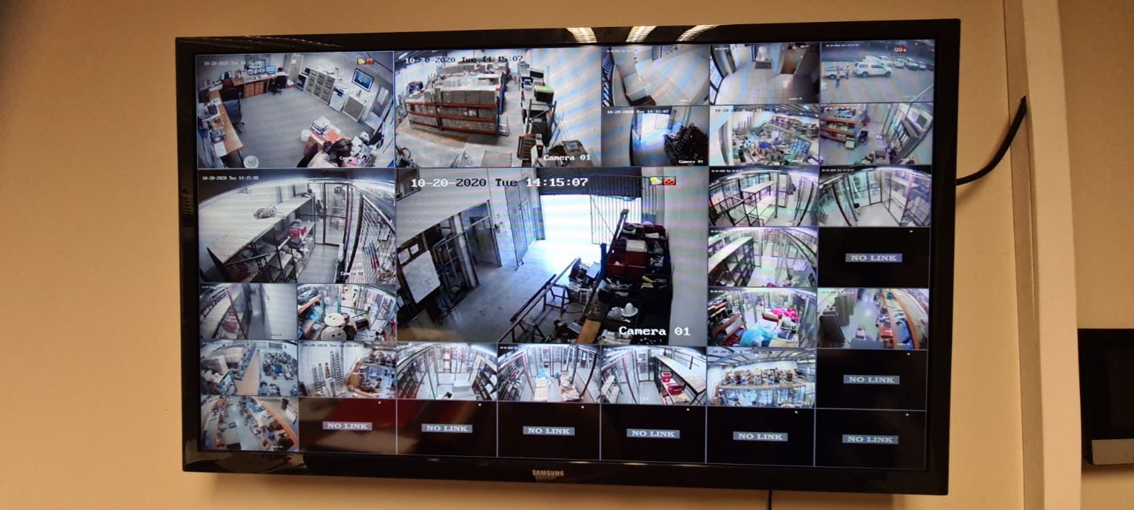 cctv screen on wall