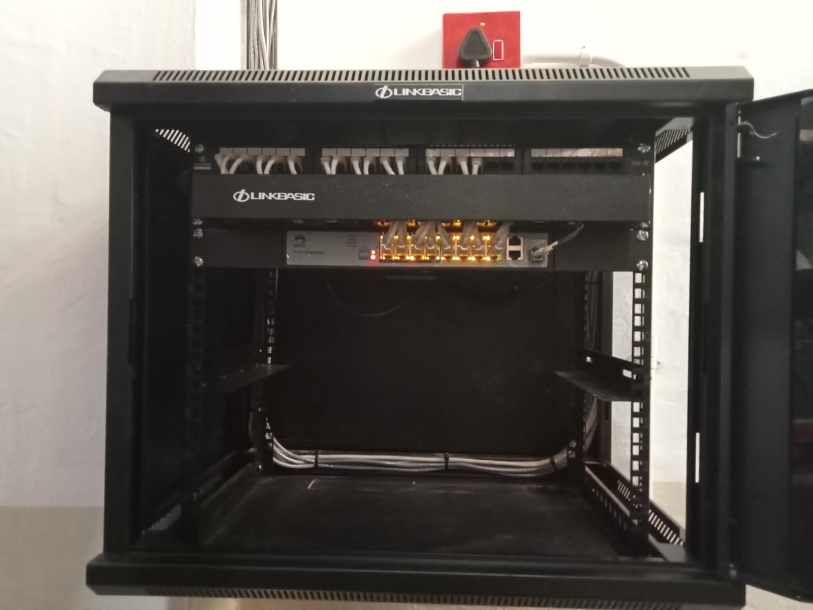 Commercial CCTV network rack used for a larger camera system