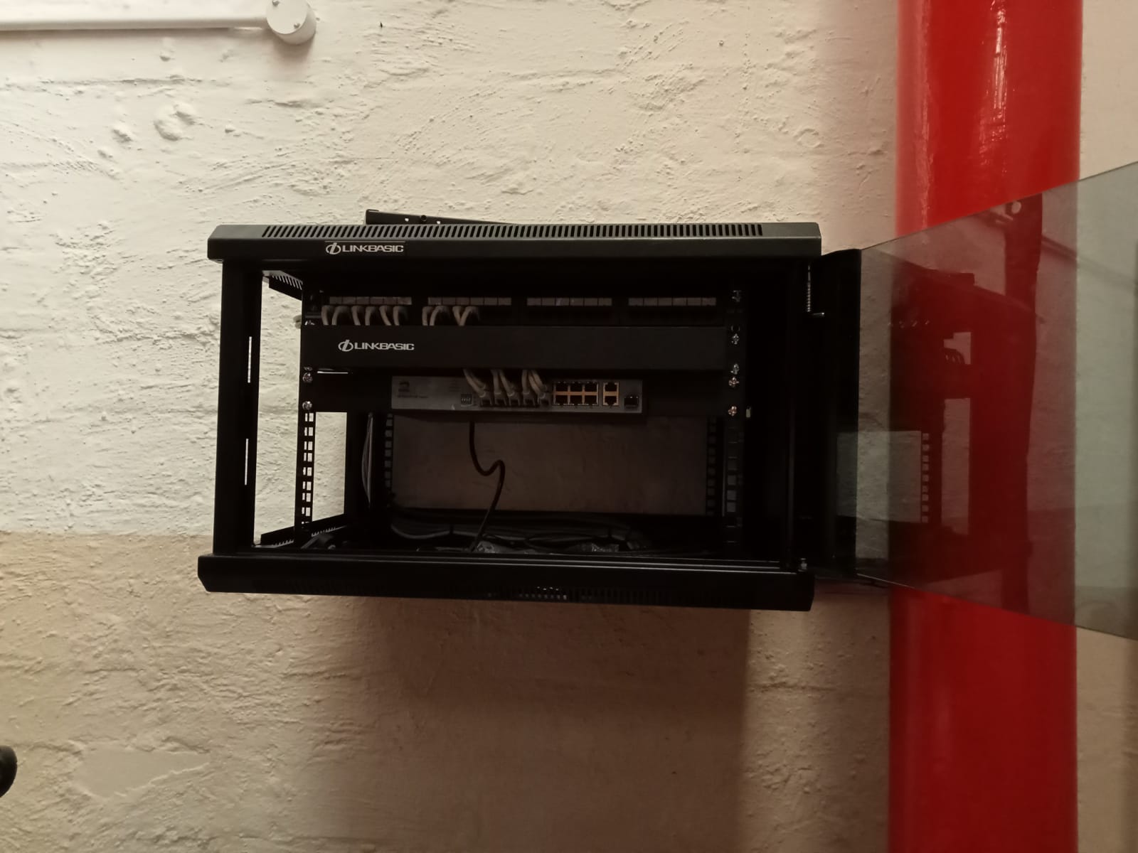 Commercial CCTV sub rack during first fix cabling